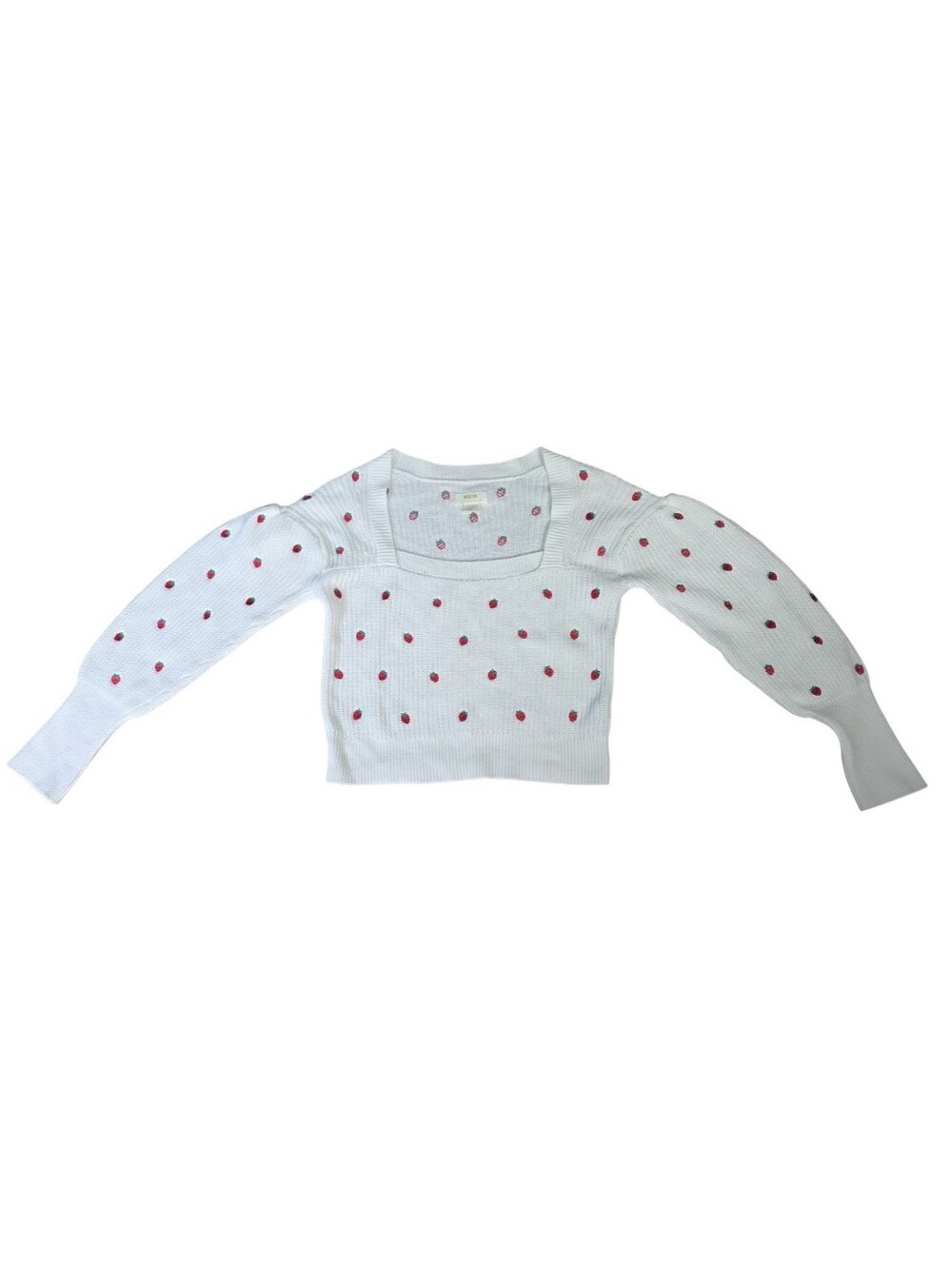 Maeve Embroidered Sweater Top Strawberry - Picture 6 of 7